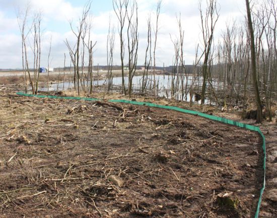 Amphibienschutzzaun nördlich Gösellache Amphibienschutzzaun nördlich Gösellache