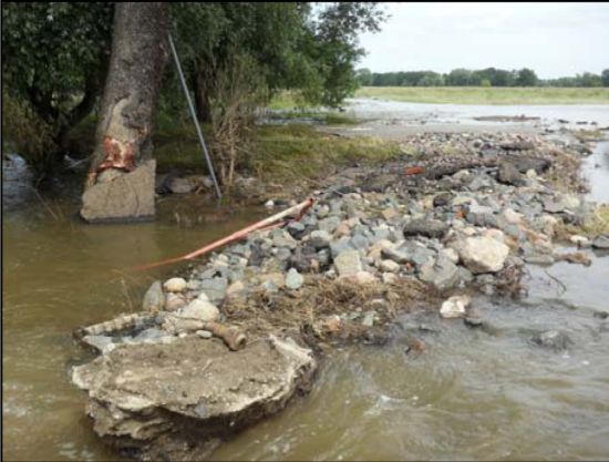 ausgespültes Material