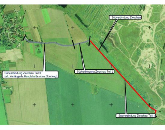 Südverbindung Zwochau (Teilabschnitt 1 hervorgehoben) Südverbindung Zwochau (Teilabschnitt 1 hervorgehoben)